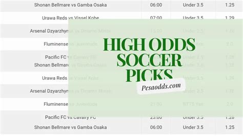 high odds soccer picks
